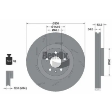 BENDIX Braking féktárcsa BDS2207LHC autóalkatrész