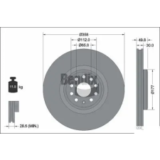 BENDIX Braking féktárcsa BDS2288HC autóalkatrész