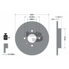 BENDIX Braking féktárcsa BENDIX Braking BDS1033 féktárcsa