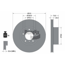BENDIX Braking féktárcsa BENDIX Braking BDS1084HC féktárcsa