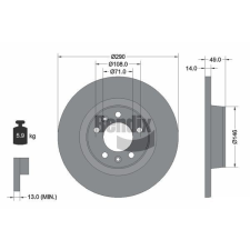 BENDIX Braking féktárcsa BENDIX Braking BDS1116 féktárcsa