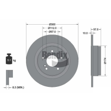 BENDIX Braking féktárcsa BENDIX Braking BDS1202 féktárcsa
