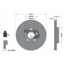 BENDIX Braking féktárcsa BENDIX Braking BDS1264 féktárcsa