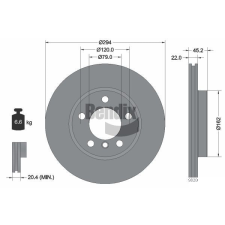 BENDIX Braking féktárcsa BENDIX Braking BDS1274HC féktárcsa