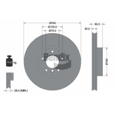 BENDIX Braking féktárcsa BENDIX Braking BDS1320HC féktárcsa