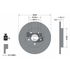 BENDIX Braking féktárcsa BENDIX Braking BDS1360 féktárcsa