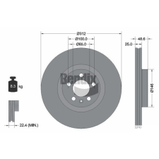 BENDIX Braking féktárcsa BENDIX Braking BDS1589 féktárcsa