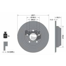 BENDIX Braking féktárcsa BENDIX Braking BDS1625 féktárcsa