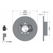 BENDIX Braking féktárcsa BENDIX Braking BDS1654 féktárcsa