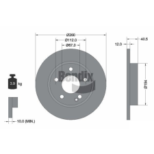 BENDIX Braking féktárcsa BENDIX Braking BDS1662 autóalkatrész
