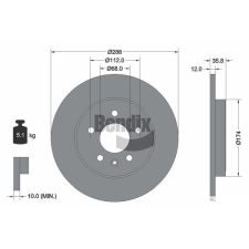 BENDIX Braking féktárcsa BENDIX Braking BDS1685 féktárcsa