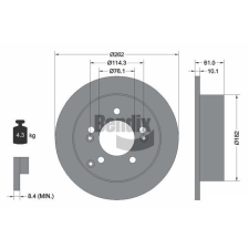 BENDIX Braking féktárcsa BENDIX Braking BDS1716 féktárcsa