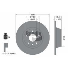 BENDIX Braking féktárcsa BENDIX Braking BDS1727 autóalkatrész