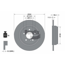 BENDIX Braking féktárcsa BENDIX Braking BDS1750 féktárcsa