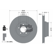 BENDIX Braking féktárcsa BENDIX Braking BDS1759HC féktárcsa