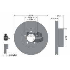 BENDIX Braking féktárcsa BENDIX Braking BDS1778HC féktárcsa