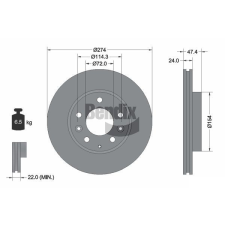 BENDIX Braking féktárcsa BENDIX Braking BDS1820 féktárcsa