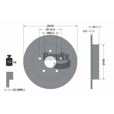 BENDIX Braking féktárcsa BENDIX Braking BDS1843 féktárcsa