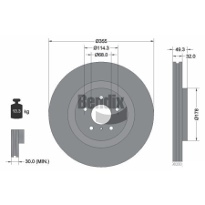 BENDIX Braking féktárcsa BENDIX Braking BDS1865HC féktárcsa