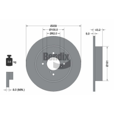 BENDIX Braking féktárcsa BENDIX Braking BDS1867 autóalkatrész