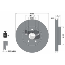 BENDIX Braking féktárcsa BENDIX Braking BDS1914 féktárcsa
