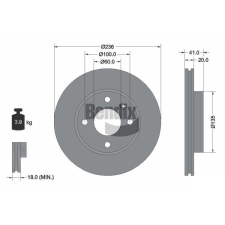BENDIX Braking féktárcsa BENDIX Braking BDS1931 autóalkatrész