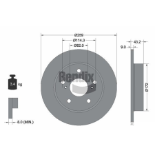 BENDIX Braking féktárcsa BENDIX Braking BDS2094 féktárcsa