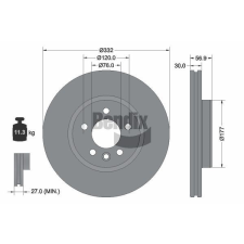 BENDIX Braking féktárcsa BENDIX Braking BDS2162HC féktárcsa