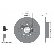 BENDIX Braking féktárcsa BENDIX Braking BDS2190 féktárcsa