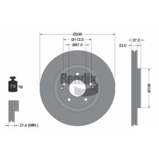BENDIX Braking féktárcsa BENDIX Braking BDS2262 autóalkatrész