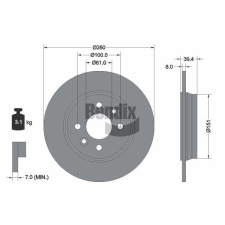 BENDIX Braking féktárcsa BENDIX Braking BDS2341 autóalkatrész