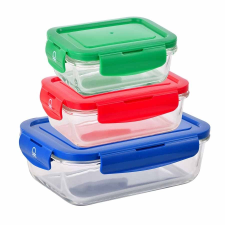 Benetton BE-0701-MT boroszilikát tároló edények fedővel 3db (BE-0701-MT) papírárú, csomagoló és tárolóeszköz