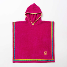  Benetton BE-0818-PK Pamut Gyermek Fürdető Poncsó, pink, 65x65cm babatörülköző, kifogó