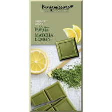 Benjamissimo BIO, vegán fehér csokoládé citrommal és matcha teával 60 g csokoládé és édesség
