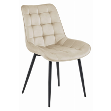  BERA bézs bársony szék fekete lábakkal bútor