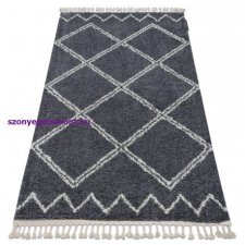 Berber Szőnyeg BERBER ASILA B5970 szürke / fehér Rojt shaggy 180x270 cm lakástextília