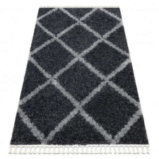 Berber Szőnyeg BERBER UNION 3482 rácsozat szürke Rojt shaggy 140x190 cm lakástextília
