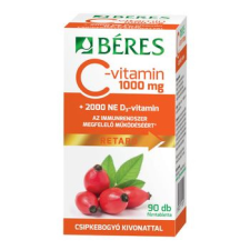 Béres C-vitamin 1000 mg retard + D3 2000 NE filmtabletta, 90 db vitamin és táplálékkiegészítő