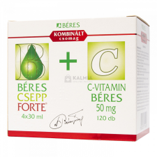 Béres Csepp Forte belsőleges oldatos cseppek + C-vitamin Béres 50 mg tabletta 4x30 ml + 120 db vitamin és táplálékkiegészítő