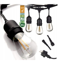Berge Kültéri fényfűzér girland 20m + 21db 1W LED izzó IP44 E27 kültéri világítás