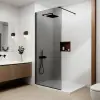  Bergen Walk-in .||. Black zuhanyfal, füstüveggel 100, 200cm, 6mm, NANO