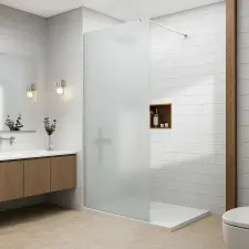 Bergen Walk-in .||. Chrome zuhanyfal, savmart, matt üveggel 130, 200cm, 6mm, NANO kád, zuhanykabin
