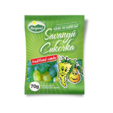 BERGLAND HUNGÁRIA KFT Bergland Savanyú cukor 70g Körte-Szőlő csokoládé és édesség