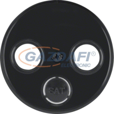Berker 12032045 fedlap antenna betétre , fényes fekete, R.1, R.3, R.8 villanyszerelés