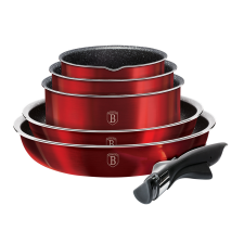 BERLINGER HAUS 12-részes főzőkészlet márvány bevonattal METALLIC LINE BURGUNDY EDITION edény