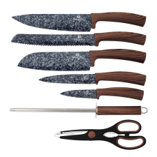 BERLINGER HAUS BH-2836 8 részes késkészlet akril állvánnyal, fa kés és bárd