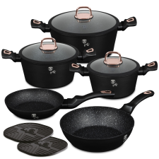 BERLINGER HAUS BH-8168N Black Rose Collection 10 részes Edénykészlet - Fekete, Rosegold edény