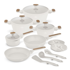 BERLINGER HAUS BH-8325 Sahara Nordic Collection 15 részes Edénykészlet - Krém, Fa edény