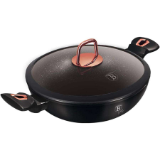 BERLINGER HAUS Black Rose Collection wok fedővel márvány bevonattal, metál külső bevonattal edény