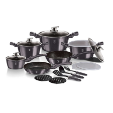 BERLINGER HAUS Carbon Pro BH 6887 18 darabos márványozott kerámia készlet edény